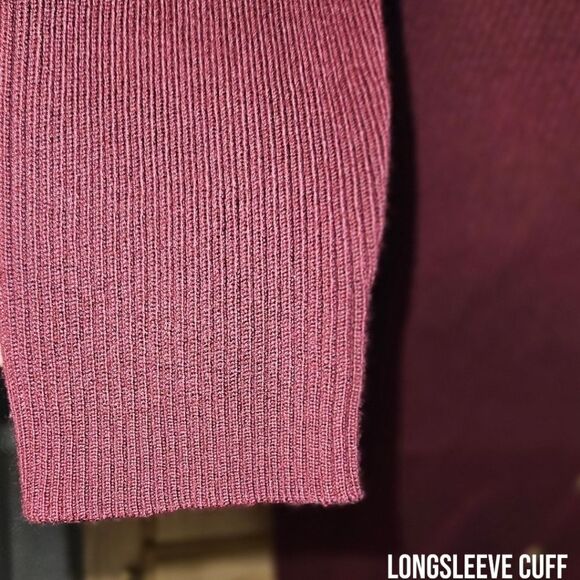 DEREK HEART PLUS SIZE Maroon Ribbed LongSleeve Sweater dress Size 2X - Picture 9 of 15